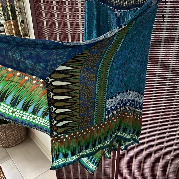 Bila Maxi Skirt Womens PXL Blue Hanky Hem Midi Hippie Cottagecore Boho petite - Picture 2 of 7